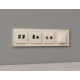 Комплект механизма компьютерной двойной розетки RJ-45 с автоматической защитной шторкой Alfa Бежевый матовый Quant Ambrella Volt MA332110 (AP3321, VM189)