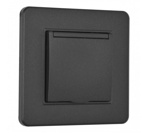 Комплект розетки с/з и шторками, защитной крышкой и рамкой Arte Milano SET16-1-41-1 black Комплект розетки с/з и шторками, защитной крышкой и рамкой Arte Milano SET16-1-41-1 black