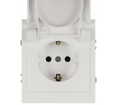 Розетка Эра Arktik 16-2103-08 с заземлением 2P+E Schuko со шторками с крышкой 16А-250В белый матовый Б0070441