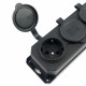 Розетка переносная 3-местная c/з Stekker RST16-3-44 250В 16А IP44 черный 50806