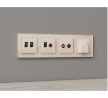 Комплект механизма розетки TV оконечной + SAT 5-862MHz 3.5dB/950-2150MHz 3.5dB Alfa Бежевый матовый Quant Ambrella Volt MA333310 (AP3333, VM217)