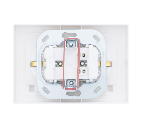 Розетка 2П+З двойная с защ. шт. и крышкой скрытой установки 16А 250В IP44, белая (керамика) 
