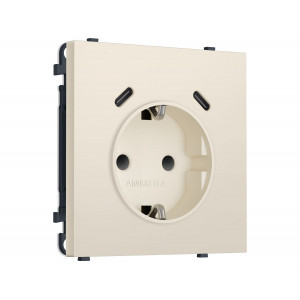 Комплект механизма электрической розетки SIGMA Бежевый матовый 2USB С+C 20W Ambrella Volt MS330510 (SP3305, PR165)