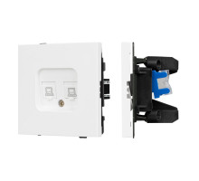 Механизм компьютерной розетки двойной Arlight SCT-TENDO-MPC2-PL-WH (RJ-45, CAT6) 054100