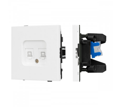 Механизм компьютерной розетки двойной Arlight SCT-TENDO-MPC2-PL-WH (RJ-45, CAT6) 054100