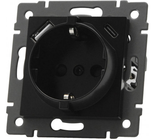 Механизм розетки с USB зарядкой Arlight SCT-MUAC-PL-BK-V (250V, 16A) 049830 Механизм розетки с USB зарядкой Arlight SCT-MUAC-PL-BK-V (250V, 16A) 049830