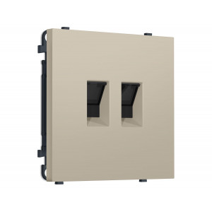 Комплект механизма компьютерной двойной розетки SIGMA Кашемир RJ-45 Ambrella Volt MS352110 (SP3521, PR189)