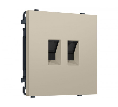 Комплект механизма компьютерной двойной розетки SIGMA Кашемир RJ-45 Ambrella Volt MS352110 (SP3521, PR189)