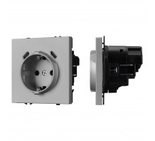 Розетка зк со шторками с USB тип C+С софт-тач никель Arlight SCT-MUCC-SFPL-IS (250V, 16A) 061817(1)