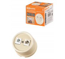 Розетка телефонная RJ11 + компьютерная RJ45 сл. кость Болонь TDM Electric SQ1820-0352