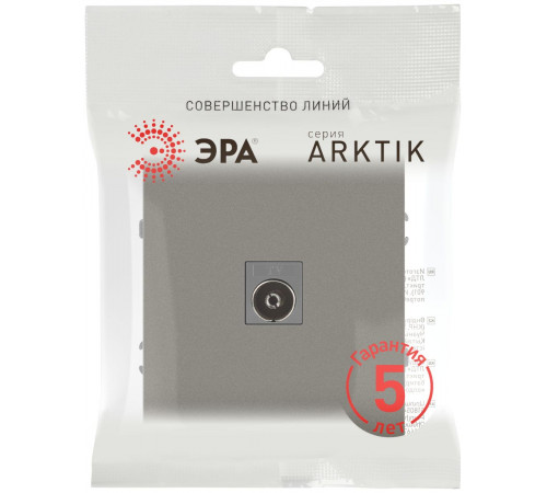 Розетка Эра Arktik 16-3101-07 TV одиночная титан Б0070470
