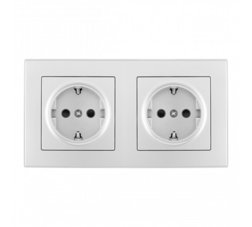 Розетка двойная (двухпостовая) с/з и шторками Arte Milano SET06-2-40-1x2 silver Розетка двойная (двухпостовая) с/з и шторками Arte Milano SET06-2-40-1x2 silver
