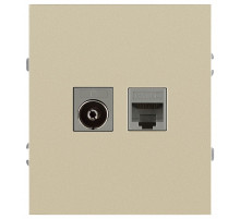 Розетка Эра Arktik 16-3110-04 комбинированная RJ45+TV шампань Б0070497