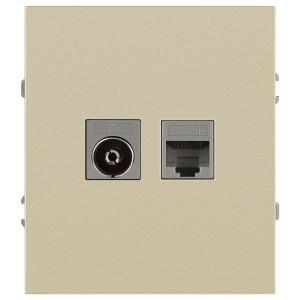 Розетка Эра Arktik 16-3110-04 комбинированная RJ45+TV шампань Б0070497