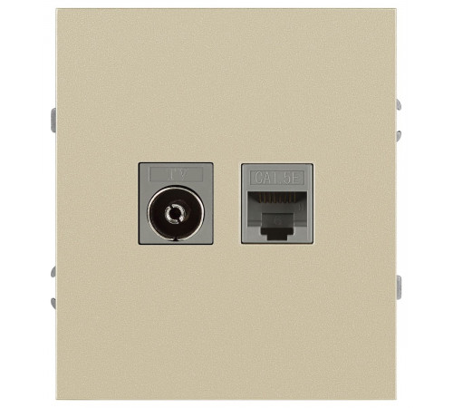 Розетка Эра Arktik 16-3110-04 комбинированная RJ45+TV шампань Б0070497