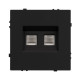 Механизм сдвоенной телефонной розетки Arlight SCT-NOBE-MTL2-SFPL-BK (RJ-11, 4C) (Черный оникс) 054309