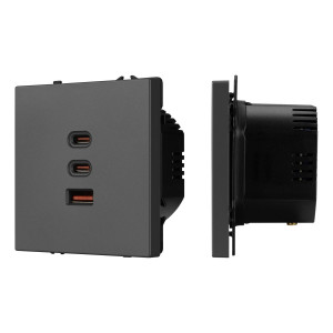 Механизм розетки с быстрой USB зарядкой Arlight SCT-NOBE-MUACC-SFPL-FC-GR (65W, QC3) 061837