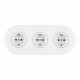 Круглая розетка тройная (трехпостовая) с/з и шторками Arte Milano SET08-3-40-1x3 white
