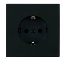 Розетка 1-местная с защитной шторкой с/з (механизм) Stekker 250В 16А Мия RST16-3110-05 черный бархат 50454