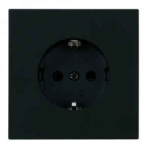 Розетка 1-местная с защитной шторкой с/з (механизм) Stekker 250В 16А Мия RST16-3110-05 черный бархат 50454