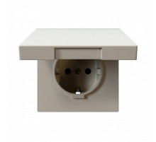 Розетка SCHUKO с крышкой и защитными шторками 16A 250V 2P+T, цвет Сахара Jasmart FD5505SH