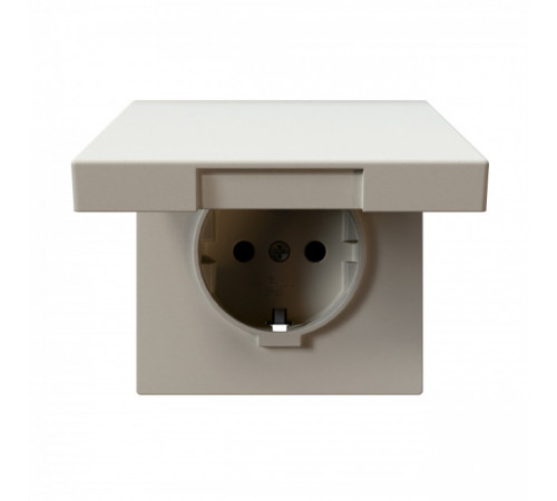 Розетка SCHUKO с крышкой и защитными шторками 16A 250V 2P+T, цвет Сахара Jasmart FD5505SH