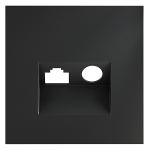 Накладка для розетки TV+RJ45 кат. 6 Voltum S70 (графит) VLS002707