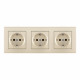 Розетка тройная (трехпостовая) с/з и шторками Arte Milano SET06-3-40-1x3 shampan