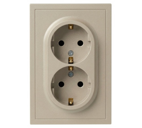 Розетка Эра Galaxy 15-2104-04 с заземлением двойная 2X2P+E Schuko 16А-250В IP20 шампань Б0070684