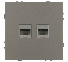 Розетка Эра Galaxy 15-3108-07 информационная двойная 2XRJ45 IP20 титан Б0070768
