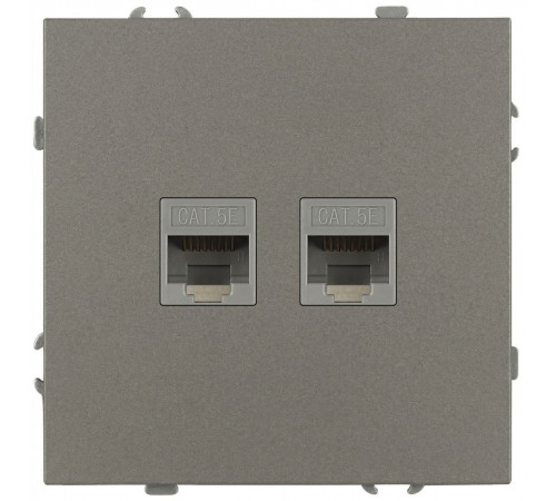 Розетка Эра Galaxy 15-3108-07 информационная двойная 2XRJ45 IP20 титан Б0070768