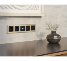 Комплект механизма TV розетки SAT 5-2400MHz 3.5dB Alfa Черный матовый Quant Ambrella Volt MA813050 (AP8130, VM215)