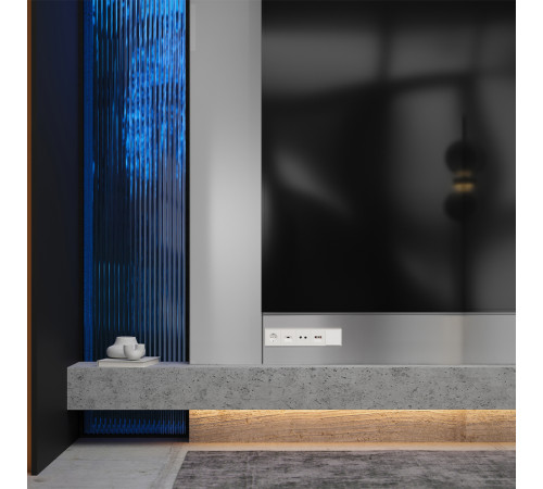 Накладка для розетки компьютерной RJ45 кат.6 Voltum S70 (хлопок) VLS001313