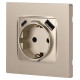 Розетка со шторками с USB type-A+C Эра 12-4108-04 Б0067727