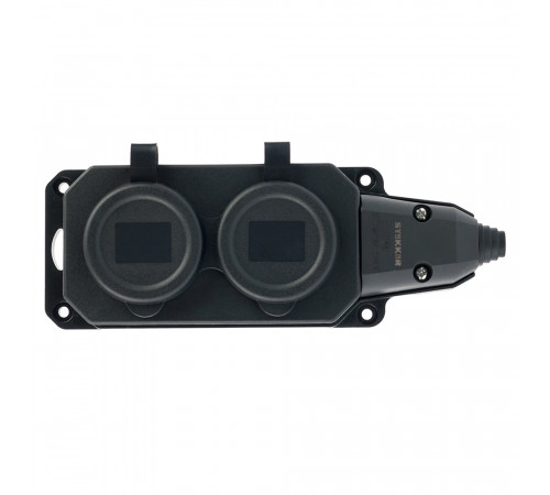 Розетка переносная 2-местная c/з Stekker RST16-2-44 250В 16А IP44 черный 50805