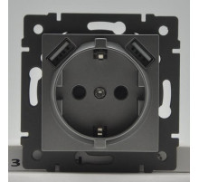 Механизм розетки с USB зарядкой Arlight SCT-MUAA-PL-GD-V (250V, 16A) 049821