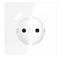 Накладка для розетки с заземлением и защитными шторками, с USB A+A Voltum S70 (белый глянцевый) VLS000901