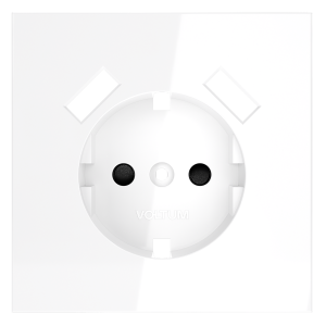 Накладка для розетки с заземлением и защитными шторками, с USB A+A Voltum S70 (белый глянцевый) VLS000901