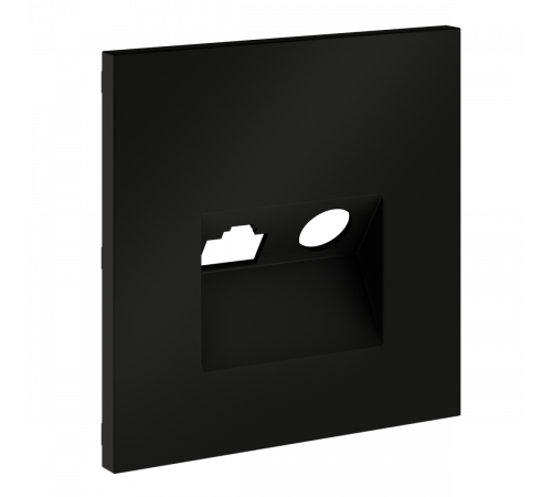 Накладка для розетки TV+RJ45 кат. 6 Voltum S70 (черный матовый) VLS002708