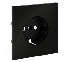 Накладка для розетки с заземлением Voltum S70 (черный матовый) VLS000608