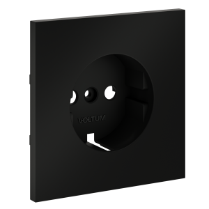 Накладка для розетки с заземлением Voltum S70 (черный матовый) VLS000608