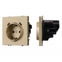 Механизм розетки с USB зарядкой Arlight SCT-NOBE-MUCC-SFPL-GD (230V, 16A) 061815