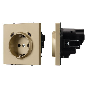 Механизм розетки с USB зарядкой Arlight SCT-NOBE-MUCC-SFPL-GD (230V, 16A) 061815