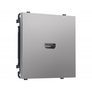 Комплект механизма розетки HDMI 2.1 SIGMA Сталь матовый 30V/900MS 4K-120HZ 8K-60Hz QUANT PRO Ambrella Volt MS514030 (SP5140, PR223)