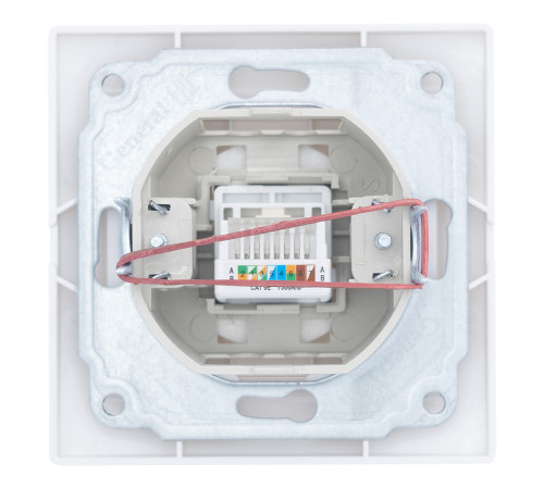 Розетка компьютерная RJ45 скрытой установки IP20, белая 