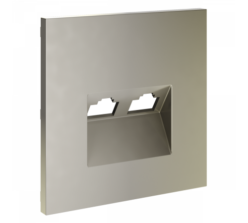 Накладка для розетки компьютерной двойной RJ45+RJ45 кат.6 Voltum S70 (шелк) VLS001404