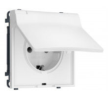 Комплект механизма электрической розетки SIGMA Белый матовый 50Hz 2P+E с/з с/ш и крышкой IP44 16A-250V QUANT PRO Ambrella Volt MS128010 (SP1280, PR141)