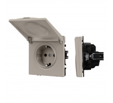 Розетка зк со шторками и крышкой софт-тач кашемир Arlight SCT-MCP-SFPL-CA (250V, 16A) 059440(1)