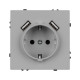 Розетка зк со шторками с USB тип А+А софт-тач никель Arlight SCT-MUAA-SFPL-IS (250V, 16A) 059443(1)