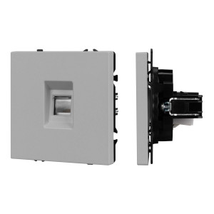 Механизм телефонной розетки Arlight SCT-NOBE-MTL1-SFPL-IS (RJ-11, 4C) (Никель) 061893